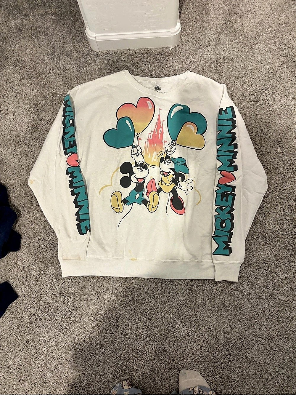 Disney Mickey & Minnie Graphic Sweatshirt in White